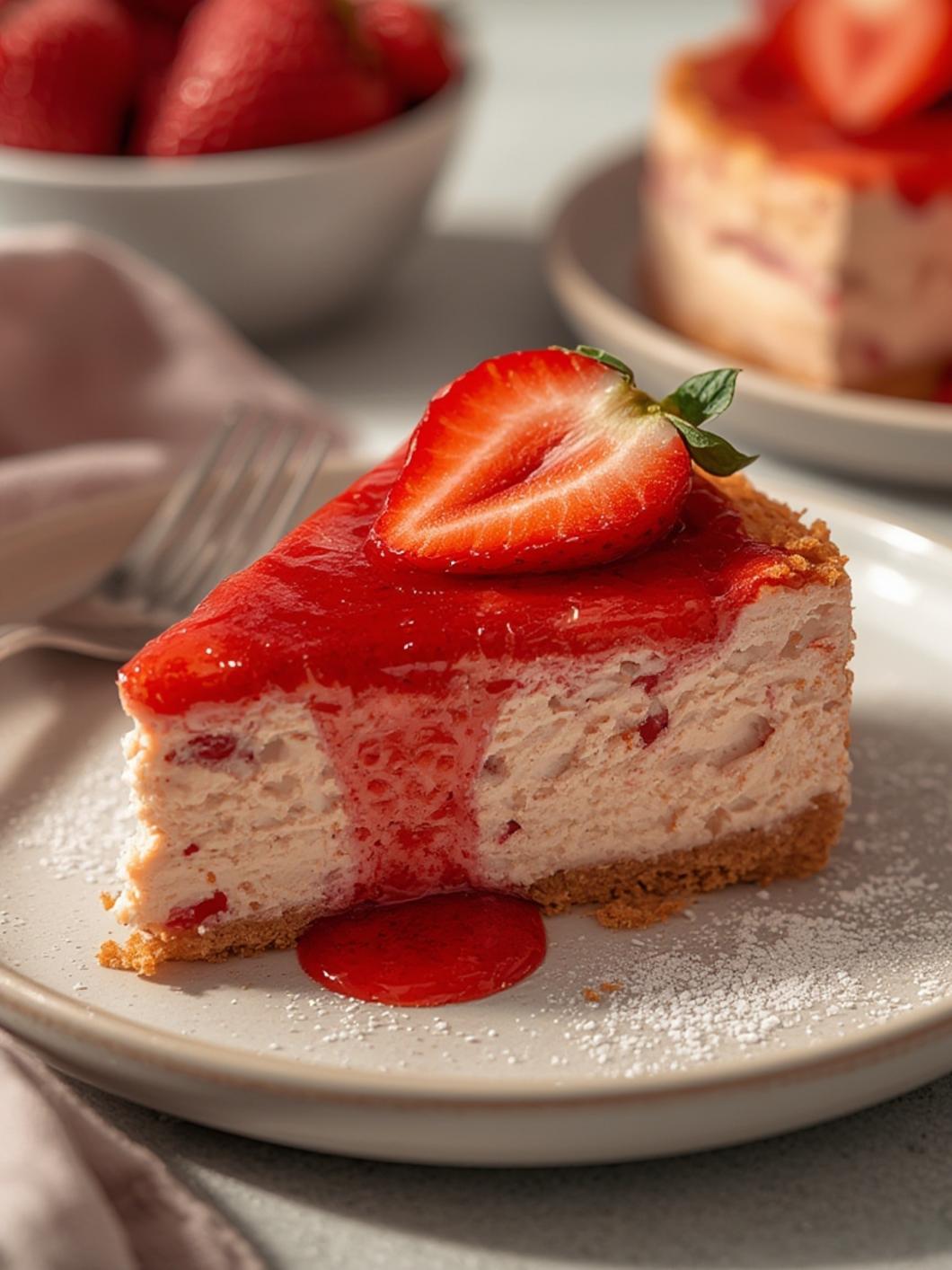 No-Bake Strawberry Cheesecake